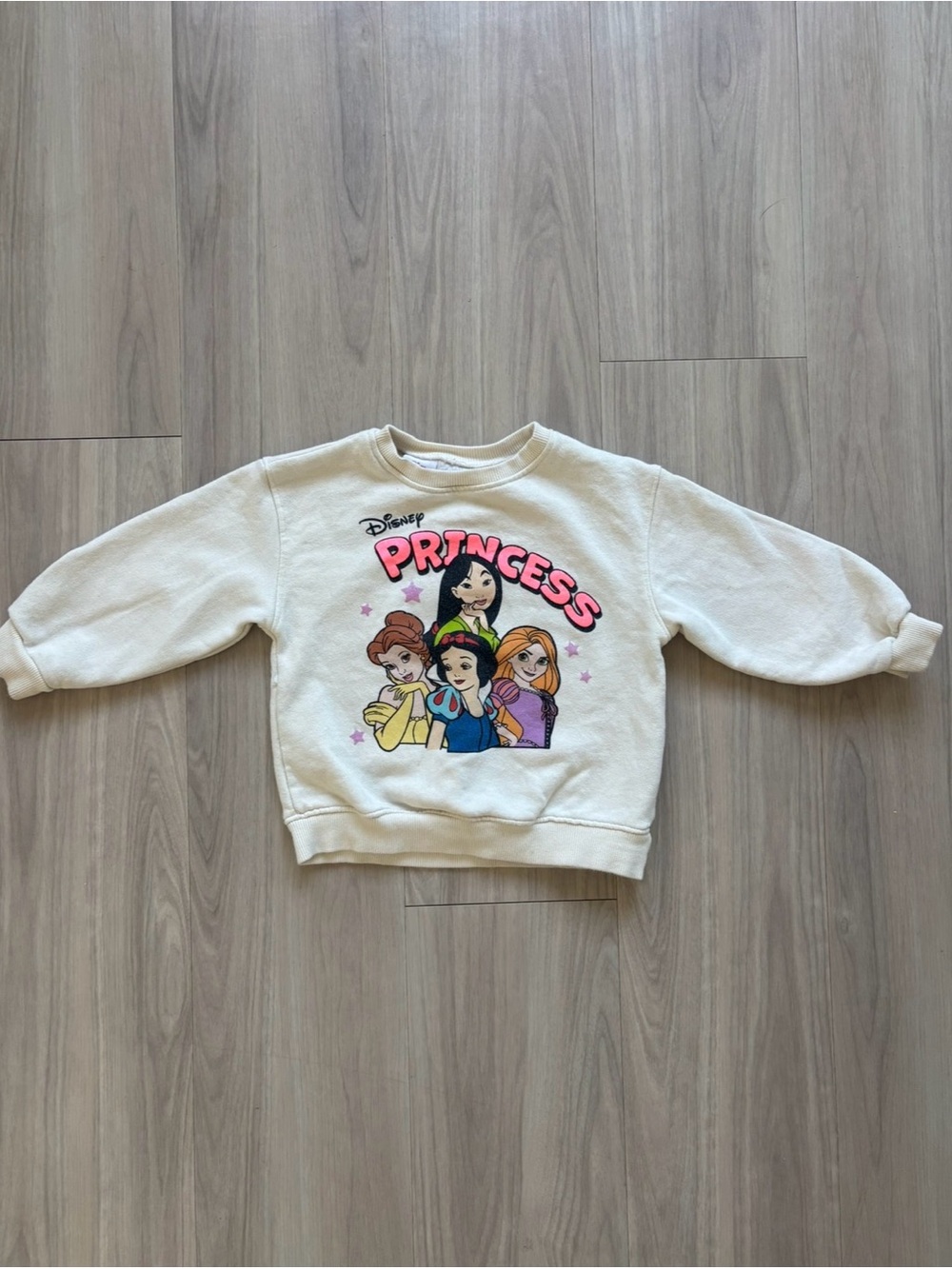 Zara Disney Princess Cream Crewneck Sweatshirt for Kids 2/3t